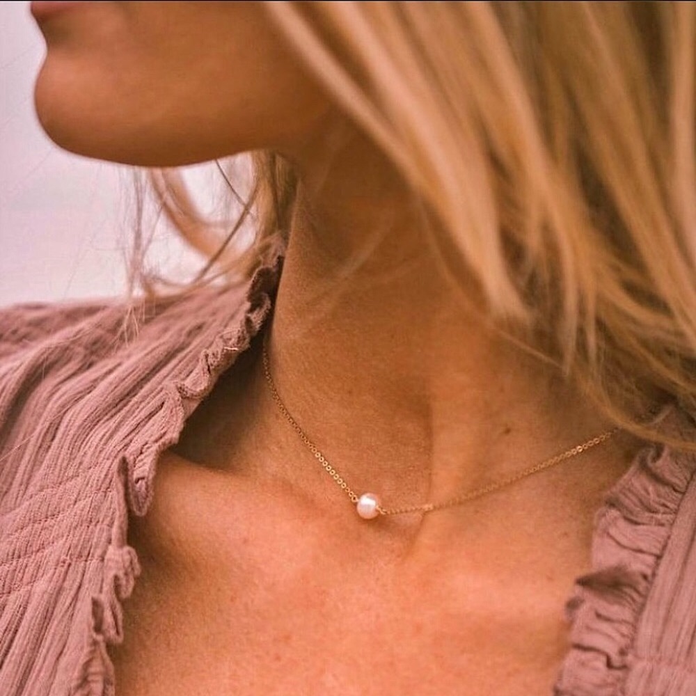 Pearl of Love Boho Layering Gold Charm Necklace - Picture 8 of 8